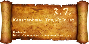 Kesztenbaum Trajánusz névjegykártya